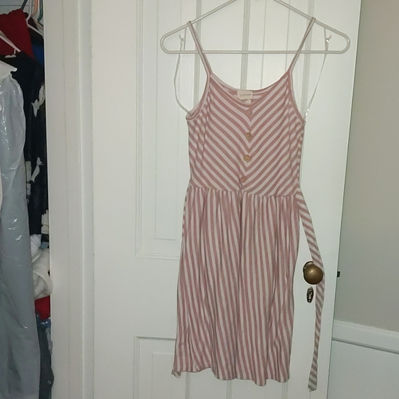 Light Purple button down Striped dress - Picture 2 of 2
